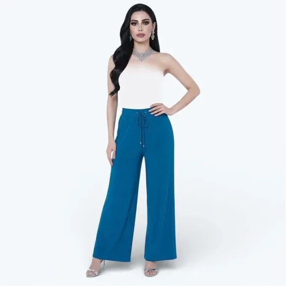 New York & co Women’s Pants Size XL Blue Stretch Knit Polyester Spandex - Picture 2 of 15